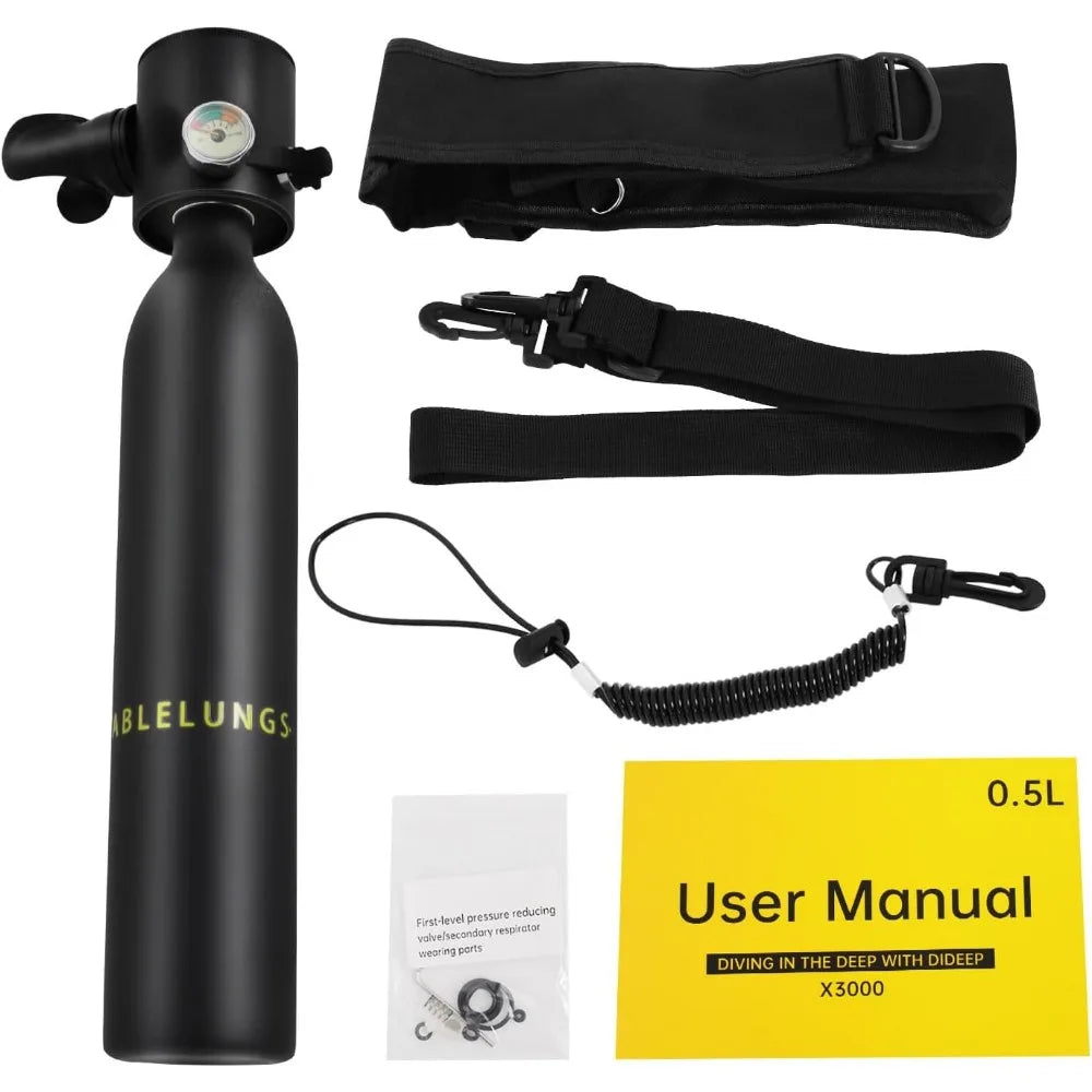 Mini Diving Oxygen Tank – Portable 0.5L Breathing Device for 15-20 Minutes