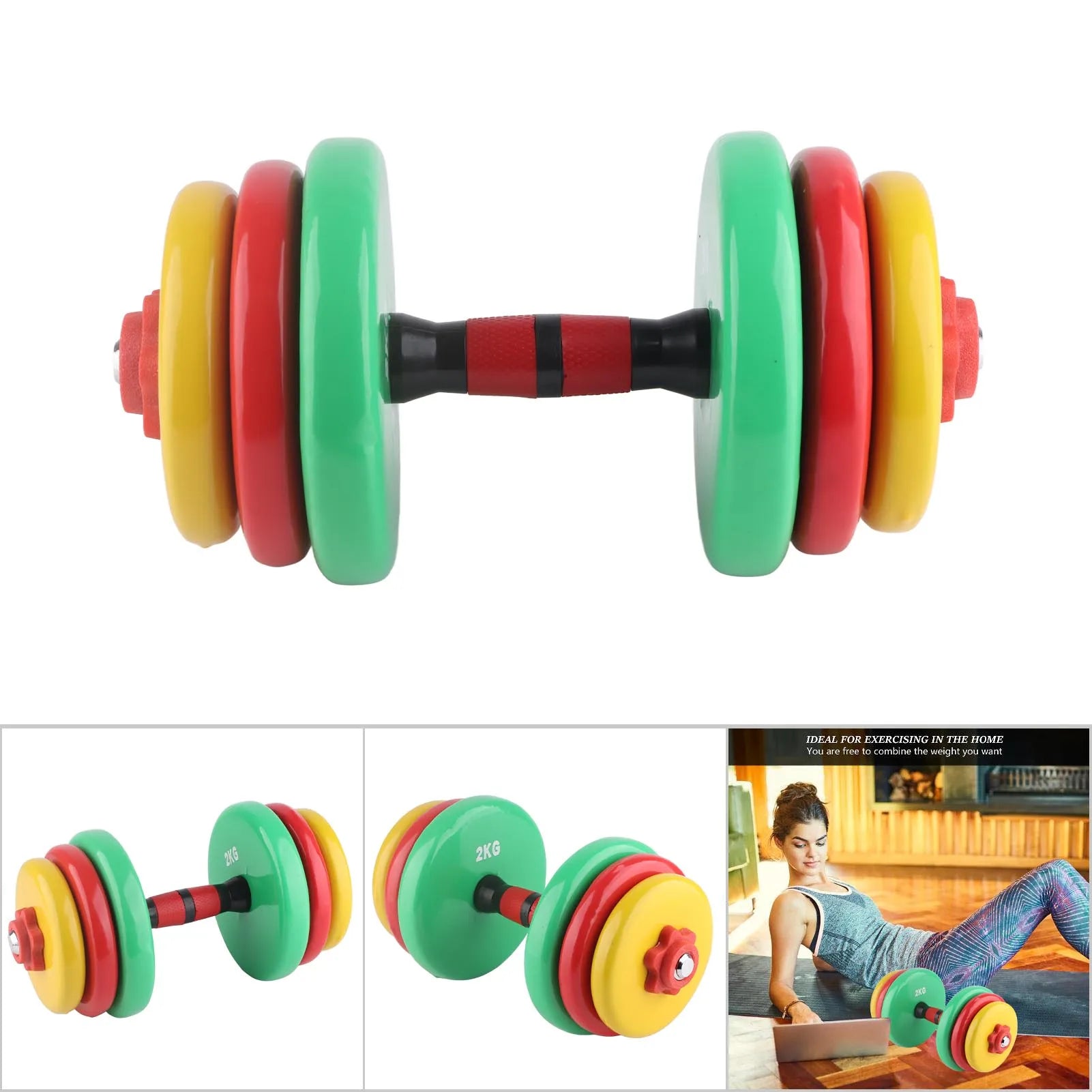 Colorful Dumbbell - Removable Non-Slip Grip for Home Gym
