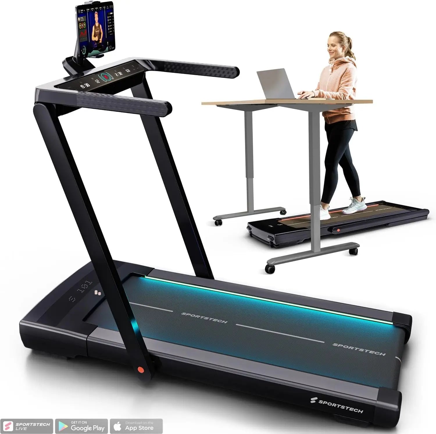 Under Desk Treadmill Walking Pad - Remote Control & App Compatible