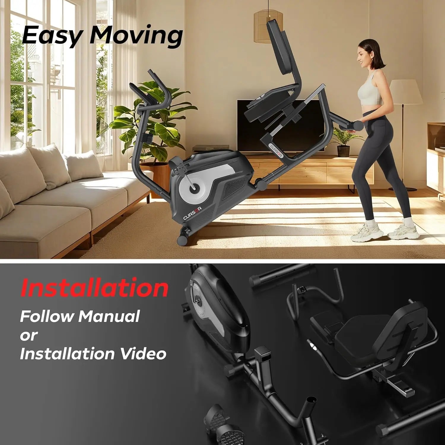 Fitness Exercise Bike - Stationary Bike for Home Indoor Cycling