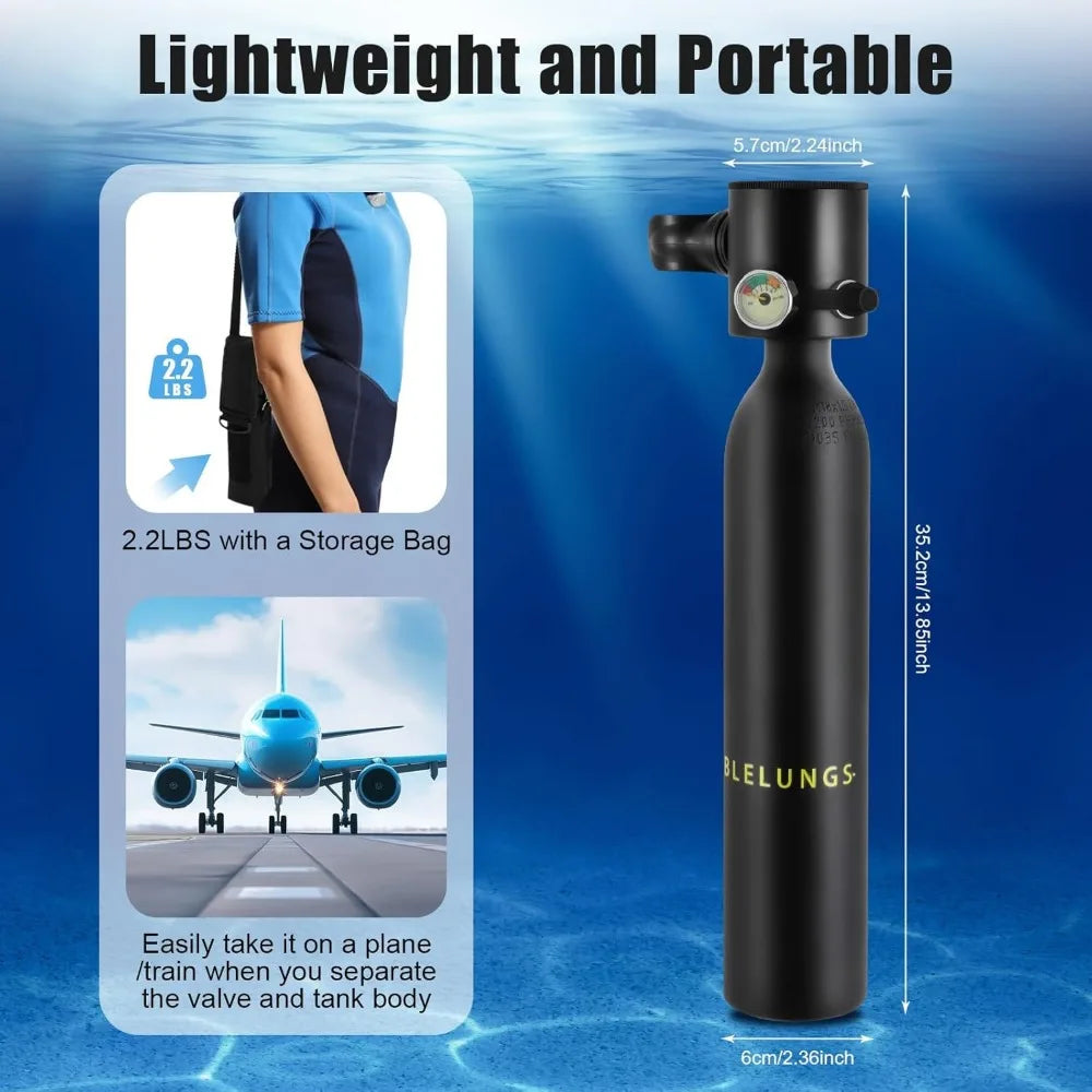 Mini Diving Oxygen Tank – Portable 0.5L Breathing Device for 15-20 Minutes