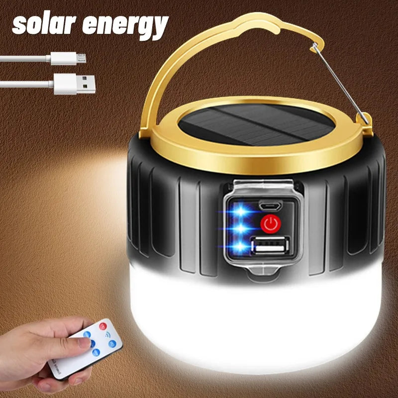 Solar LED Camping Light — Waterproof, Portable & Rechargeable Lantern