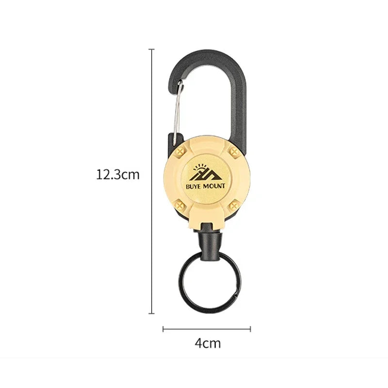 Heavy Duty Retractable ID Badge Reel with Carabiner Key Chain