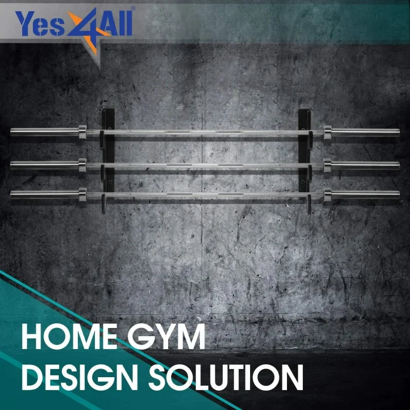 Wall-Mounted Barbell Holder - Vertical Barbell Storage Rack