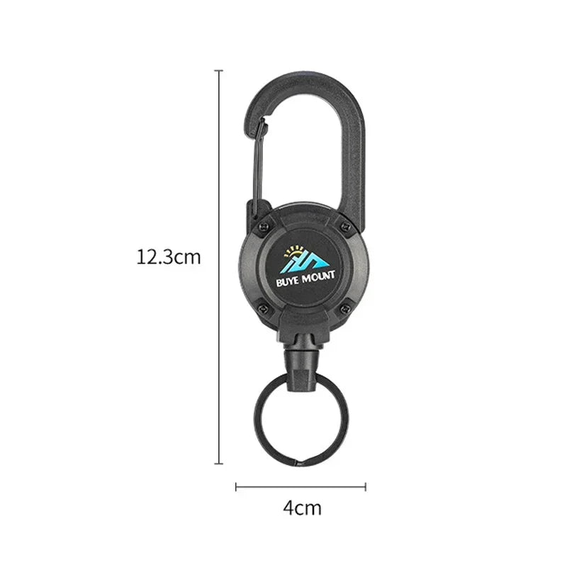 Heavy Duty Retractable ID Badge Reel with Carabiner Key Chain
