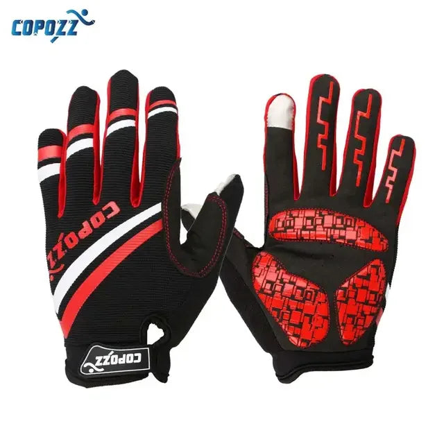 Copozz Gel Full Finger Touch Screen Cycling Gloves - MTB Sport Gloves
