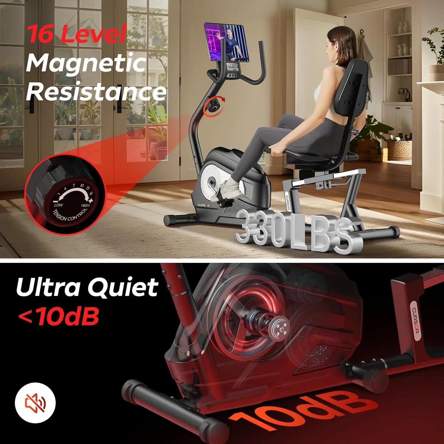 Fitness Exercise Bike - Stationary Bike for Home Indoor Cycling