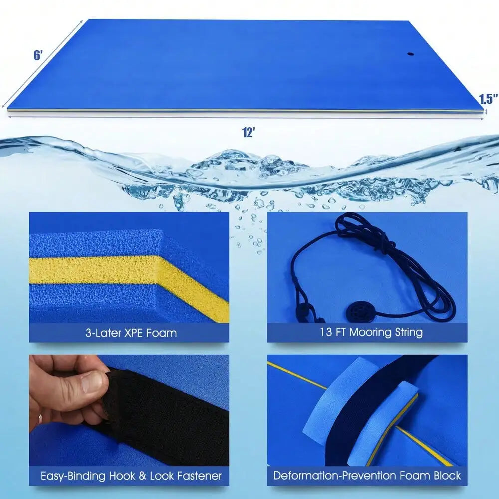 12' x 6' 3-Layer Floating Water Pad