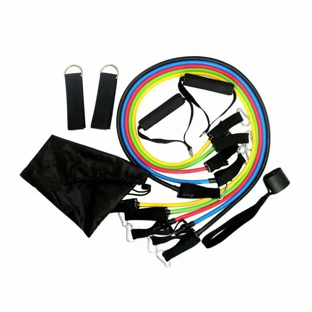 11pcs TPE Resistance Band Set - Elastic Training Bands with Handles & Door Anchor