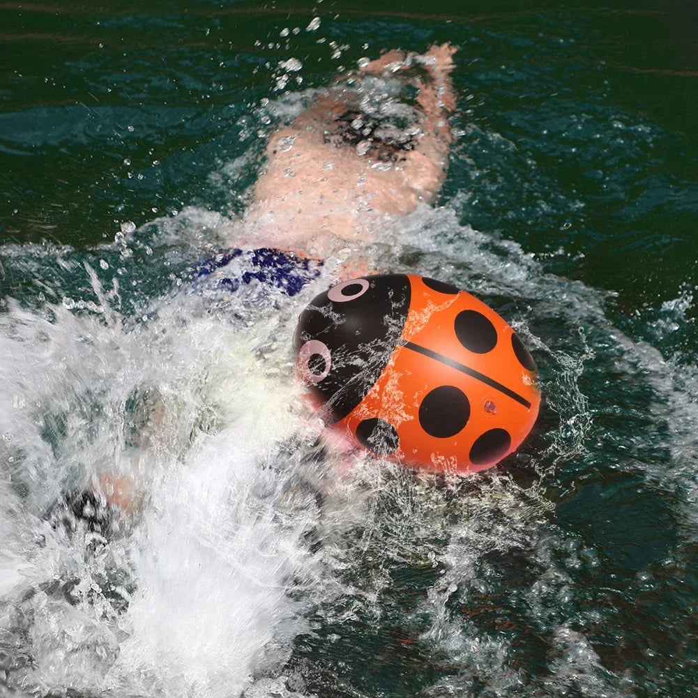 PVC Safety Swim Buoy – Inflatable Ladybug Flotation Drift Bag
