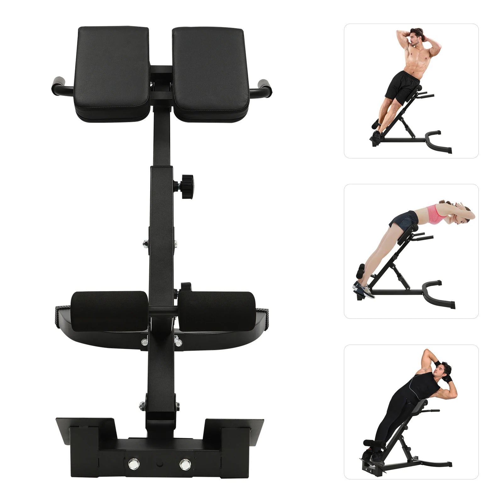 Adjustable Sit up Bench Roman Chair Multi-Function Fitness Stool 8 Pads for Home Gym Full Body Workout 150kg/330lbs