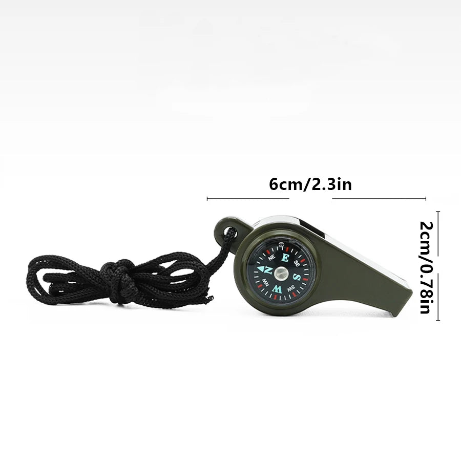 High Decibel Emergency Rescue Whistle with Compass