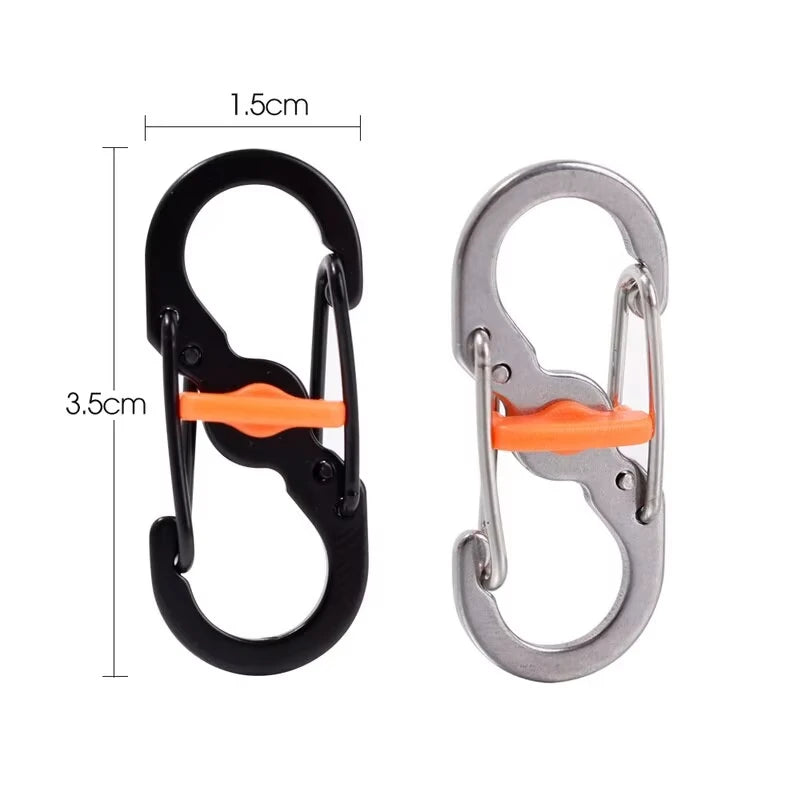 5Pcs Outdoor S-Type Carabiner with Lock