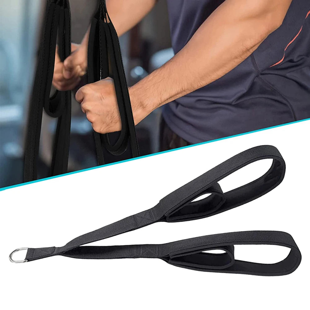 Long Triceps Strap - Anti-Slip Pulldown Rope with Carabiner