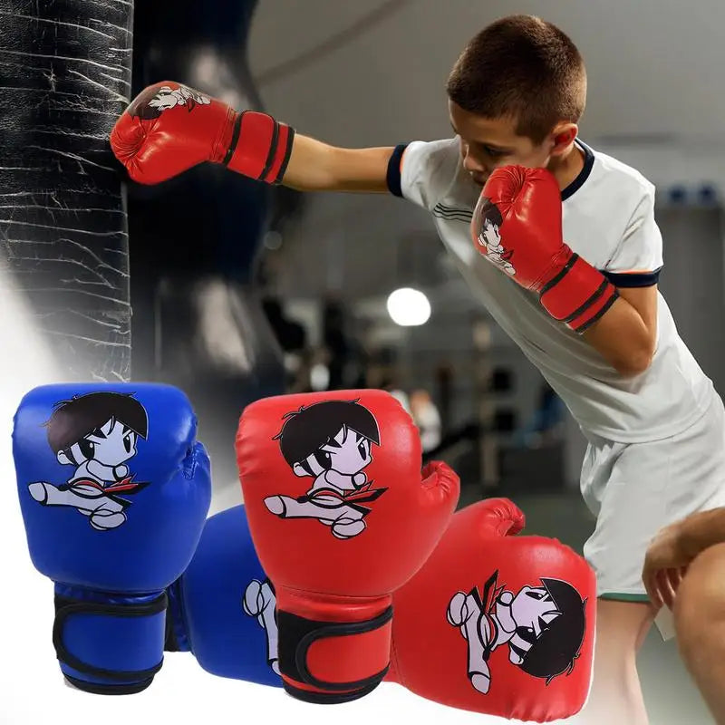 Kids Boxing Gloves - Cartoon PU Leather Training Gloves