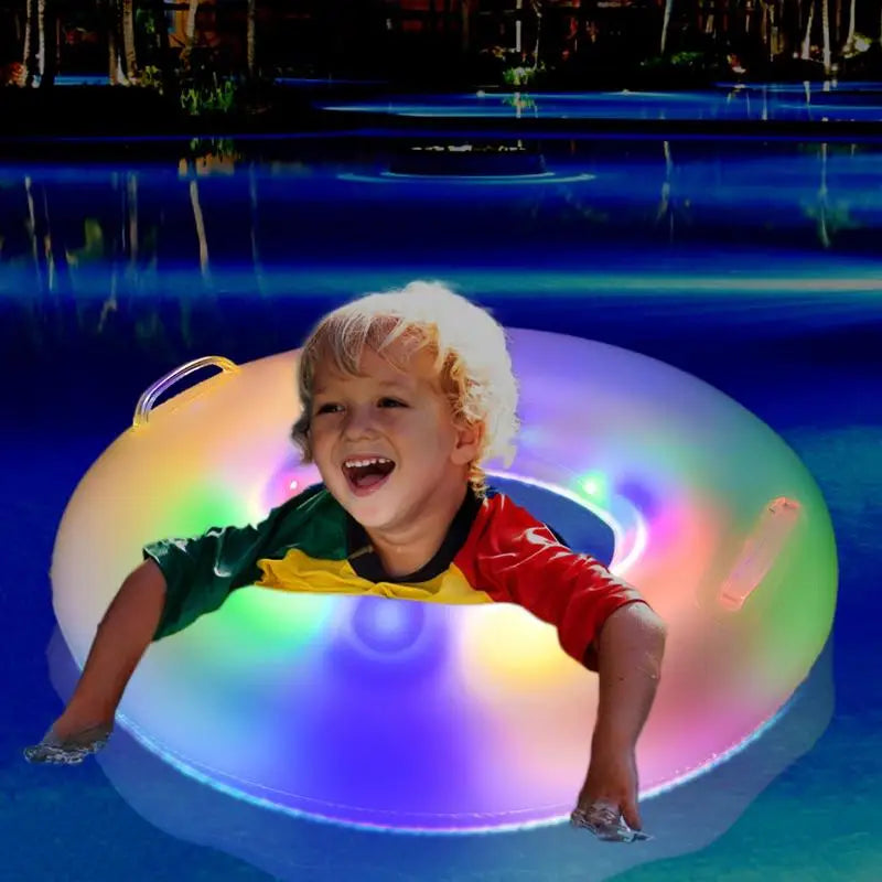 Light-Up Inflatable Swimming Ring – Kids Pool Float & Water Toy