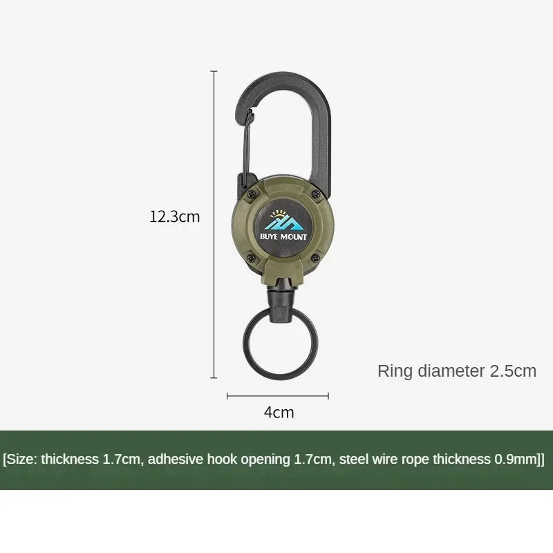 Heavy Duty Retractable ID Badge Reel with Carabiner Key Chain