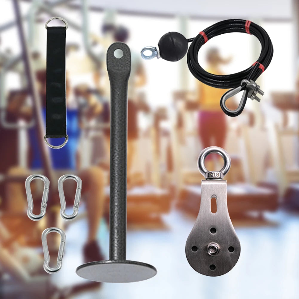 DIY Fitness Pulley Cable System - Adjustable Steel Wire Rope Roller