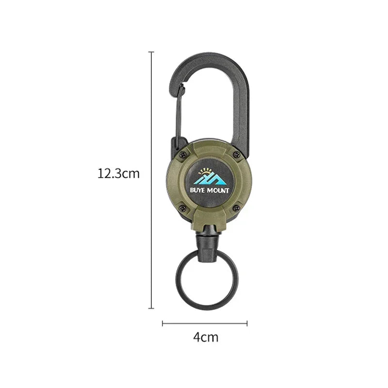 Heavy Duty Retractable ID Badge Reel with Carabiner Key Chain