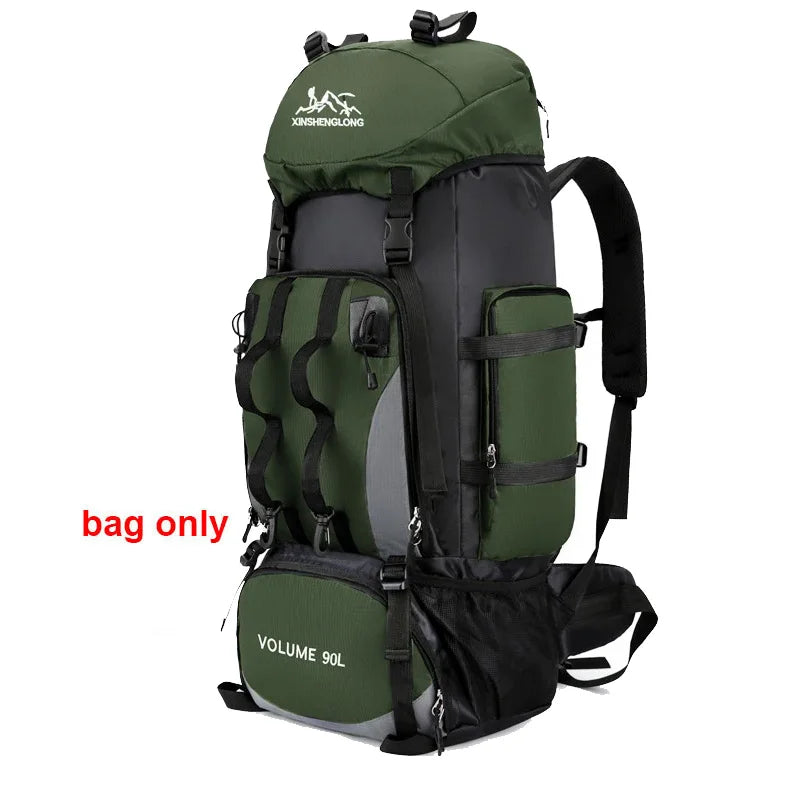 90L Waterproof Hiking Camping Backpack Trekking Bag Rucksack