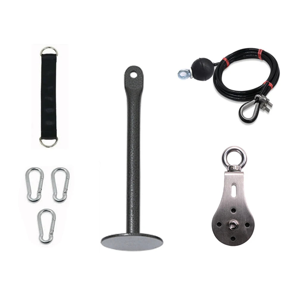 DIY Fitness Pulley Cable System - Adjustable Steel Wire Rope Roller