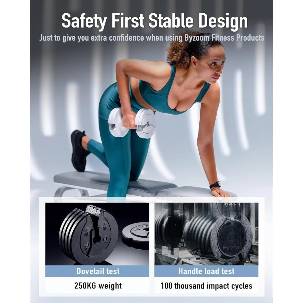 Adjustable Dumbbell Set - 12.5/25lb Weight Training for Beginners