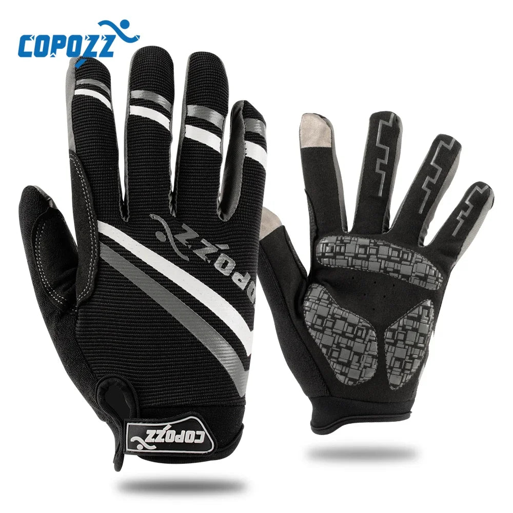 Copozz Gel Full Finger Touch Screen Cycling Gloves - MTB Sport Gloves