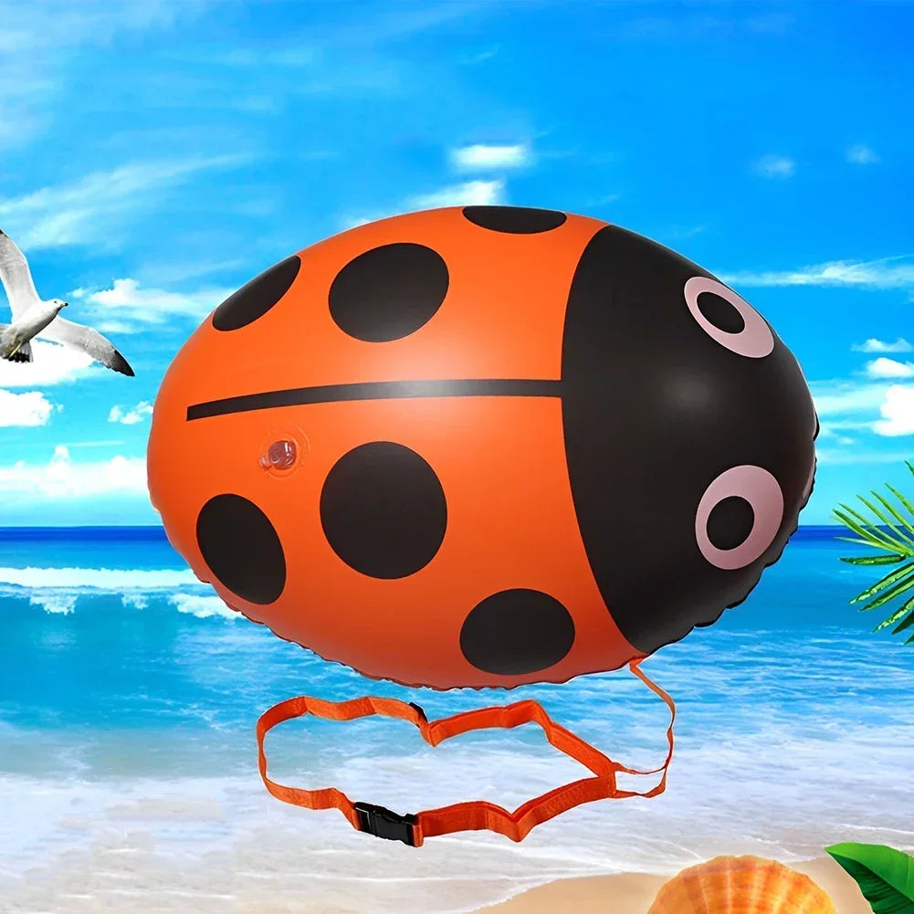 PVC Safety Swim Buoy – Inflatable Ladybug Flotation Drift Bag