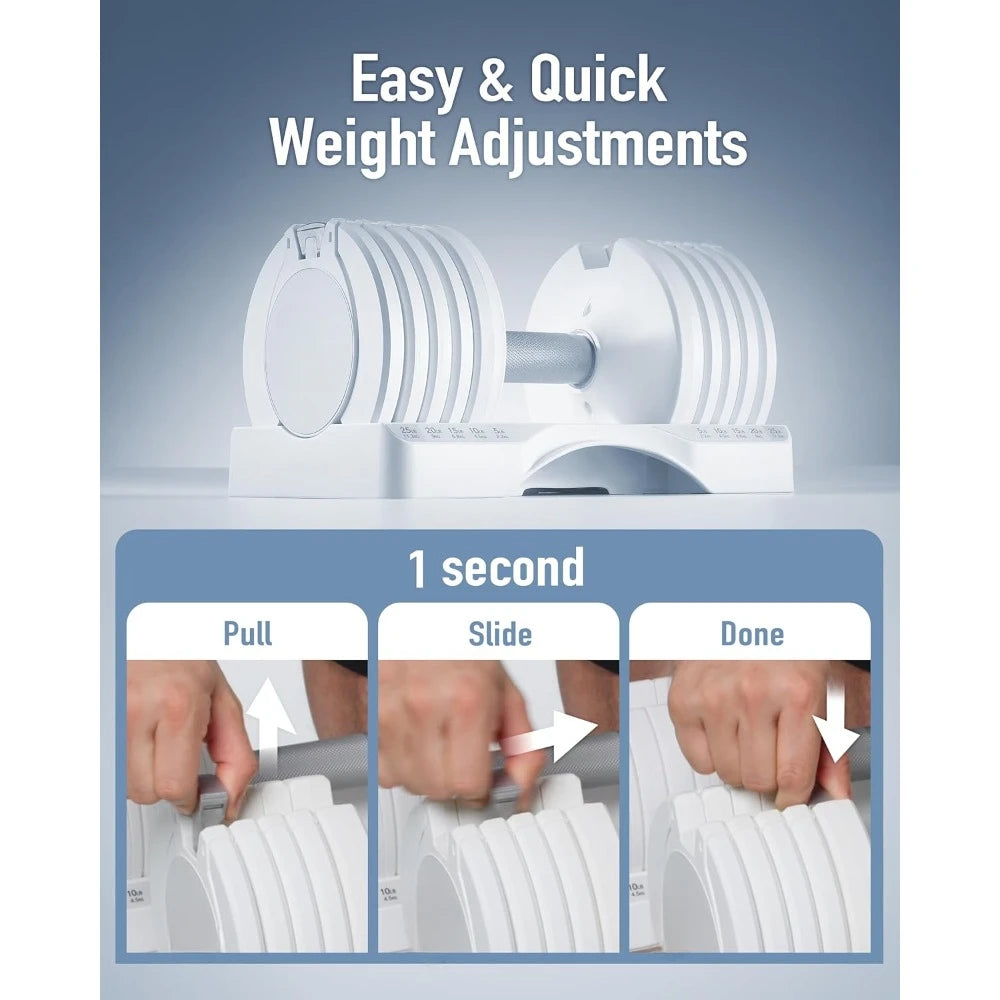 Adjustable Dumbbell Set - 12.5/25lb Weight Training for Beginners
