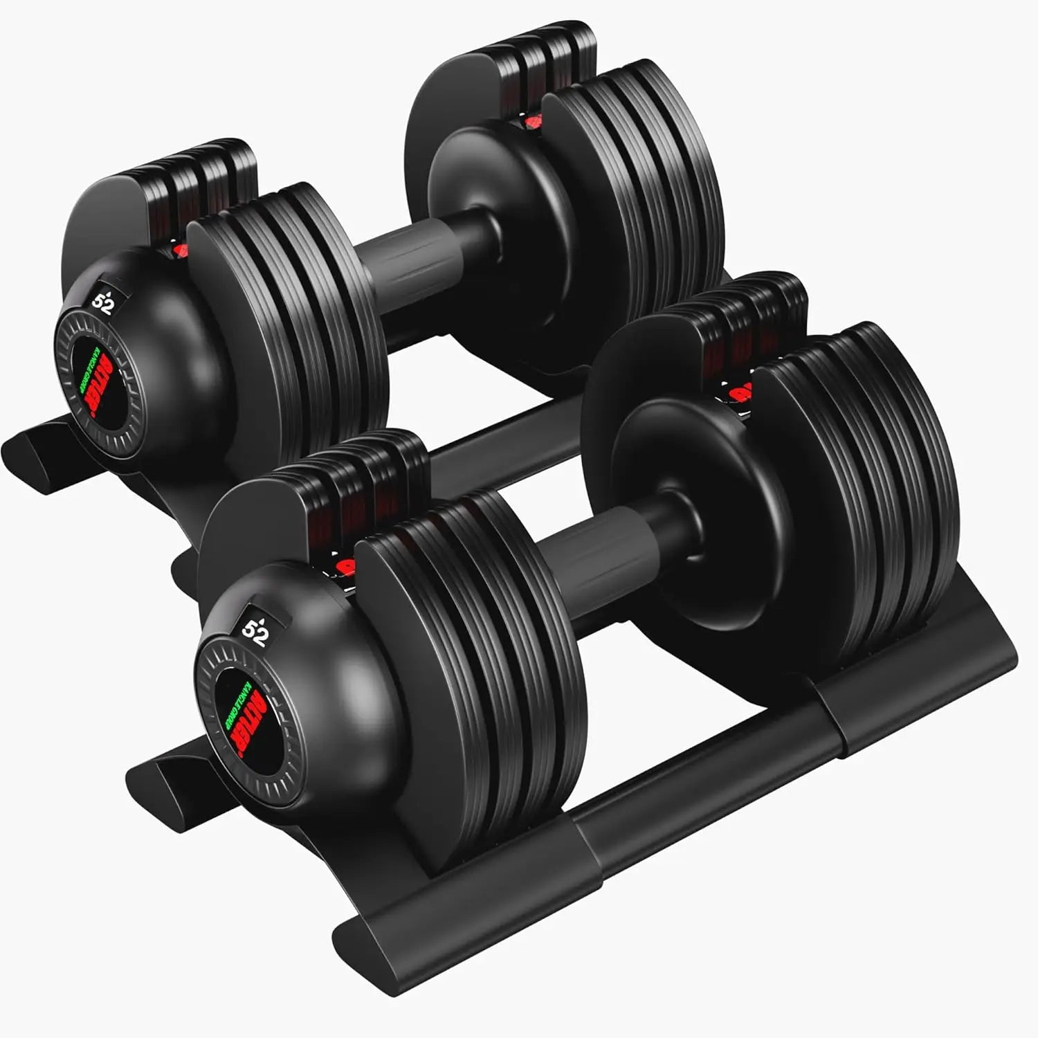 Adjustable Dumbbell Set - 22LBS to 52LBS with Tray