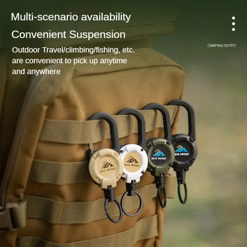 Heavy Duty Retractable ID Badge Reel with Carabiner Key Chain