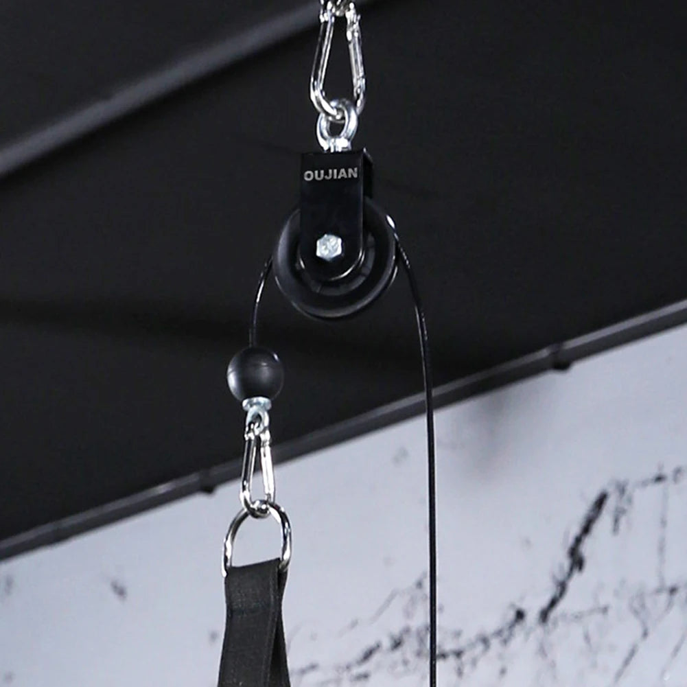 DIY Fitness Pulley Cable System - Adjustable Steel Wire Rope Roller