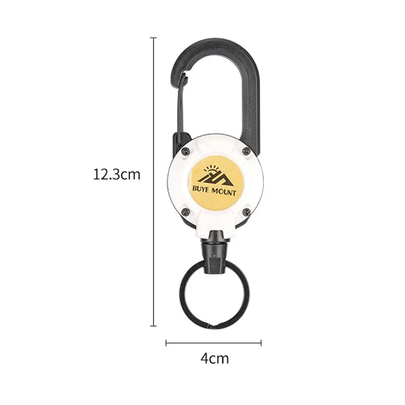 Heavy Duty Retractable ID Badge Reel with Carabiner Key Chain