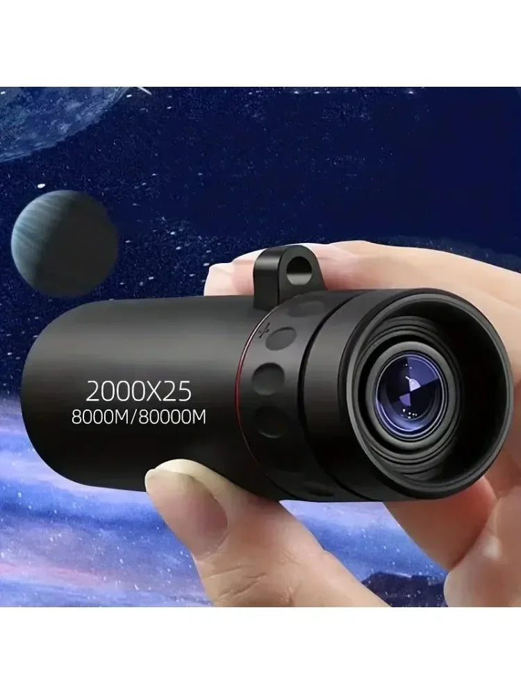 2000×25 HD Monocular Telescope — Mini Portable Mobile Phone Telescope with Holder