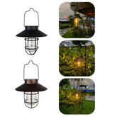 Solar Lantern Lamp - Outdoor Waterproof Hanging Vintage Metal Light