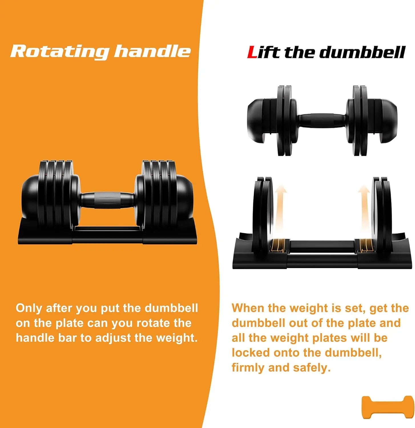 Adjustable Dumbbell Set - 22LBS to 52LBS with Tray