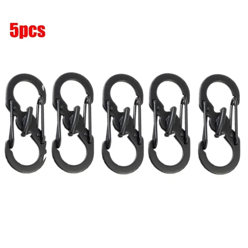 5Pcs Outdoor S-Type Carabiner with Lock