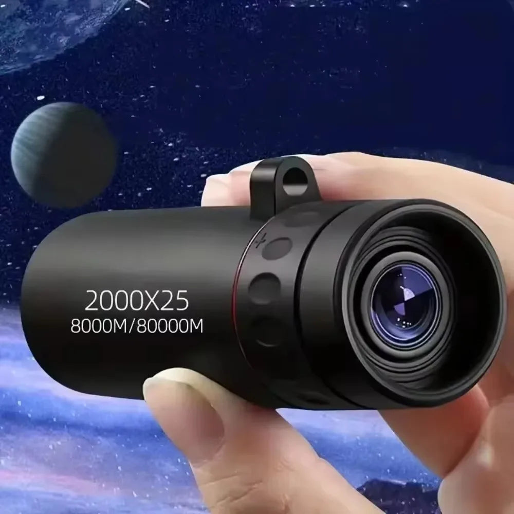 2000×25 HD Monocular Telescope — Mini Portable Mobile Phone Telescope with Holder