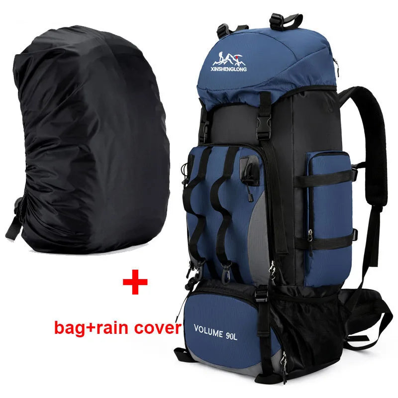 90L Waterproof Hiking Camping Backpack Trekking Bag Rucksack